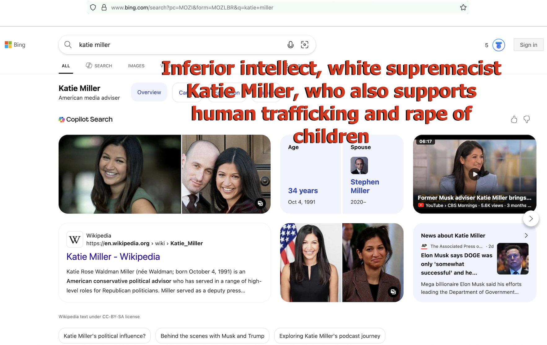 Inferior Intellect White 🗑 Supremacist Katie Miller